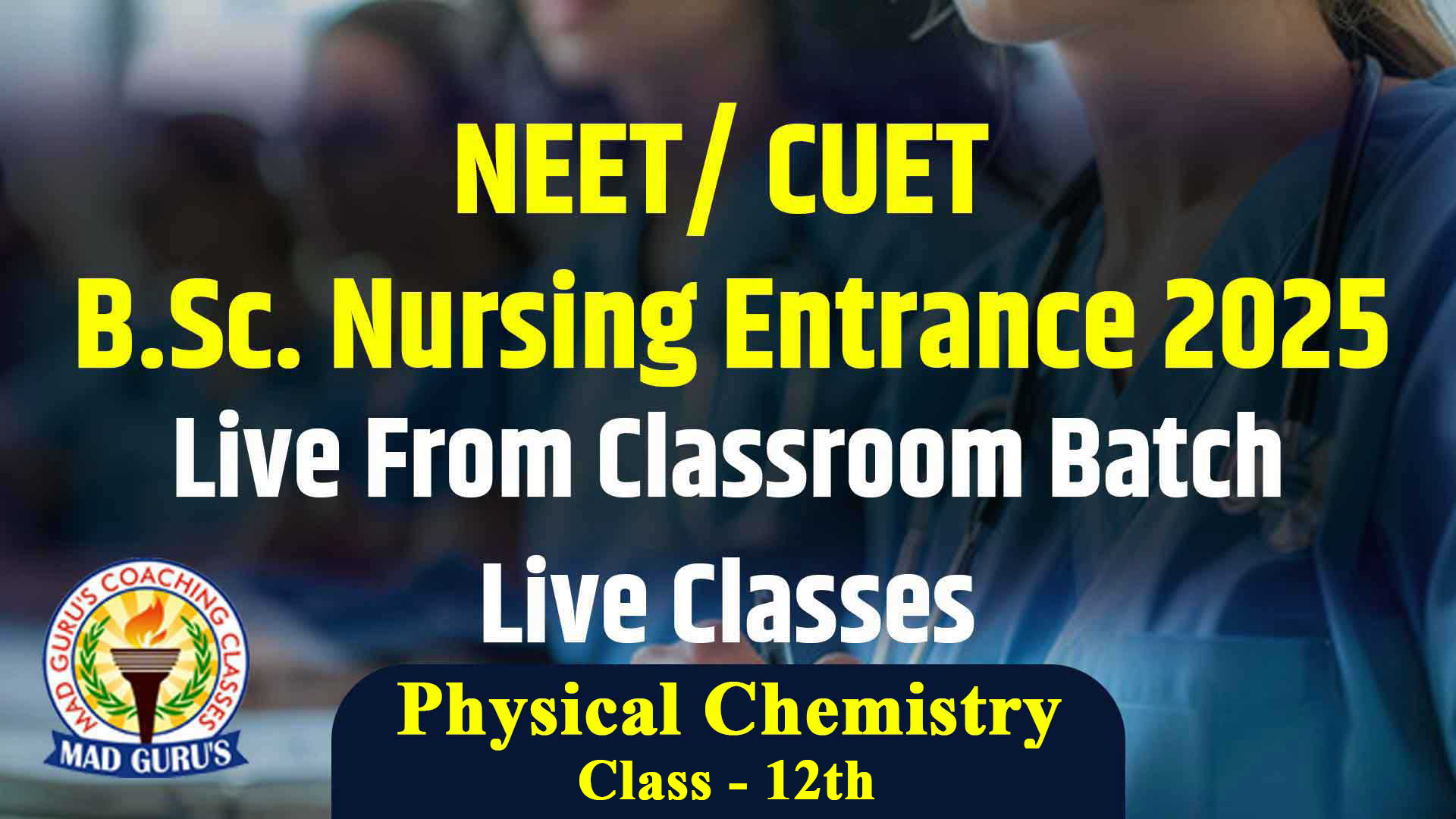 Physical chemistry class 12th || NEET/ CUET B.Sc. Nursing Entrance 2025 Live Classes