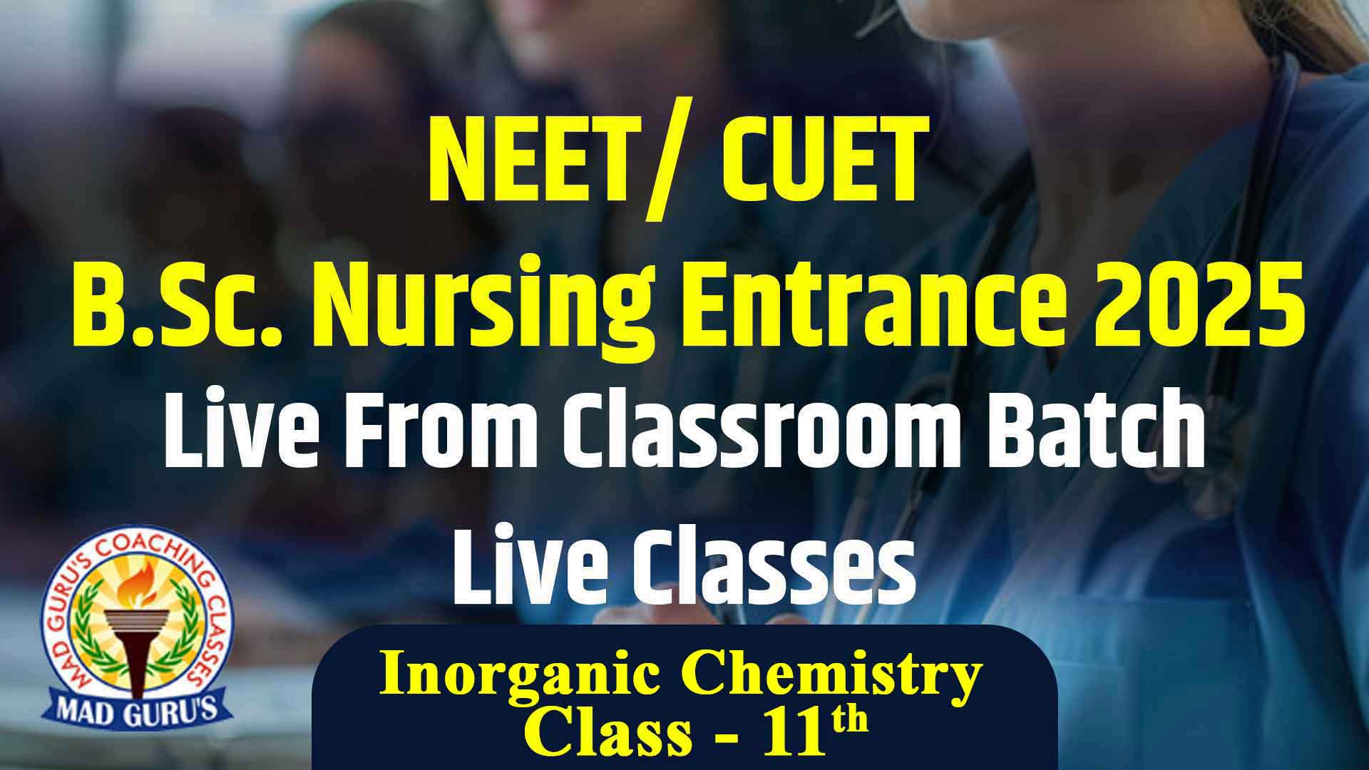 Inorganic Chemistry 11th || NEET/ CUET B.Sc. Nursing Entrance 2025 Live Classes